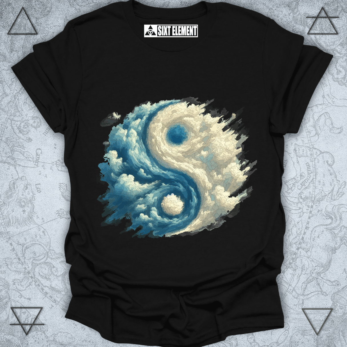 Cloud Harmony & Air Energy Premium Quality T-Shirt – Yin-Yang Sky Design