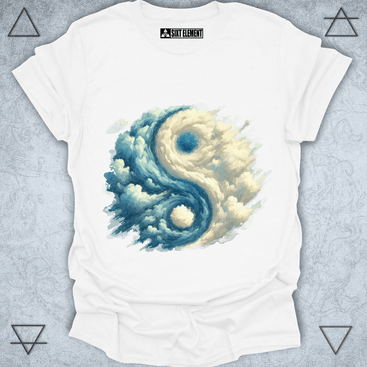 Cloud Harmony & Air Energy Premium Quality T-Shirt – Yin-Yang Sky Design