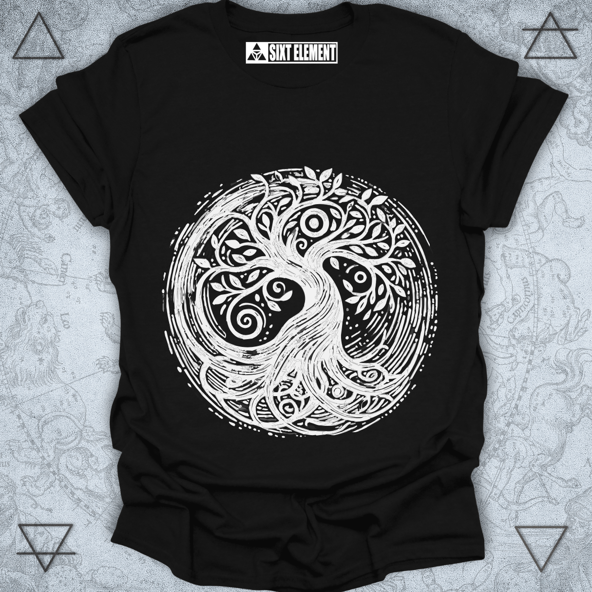 Tree of Life sacred geometry nature design on premium quality t-shirt – spiritual earthy apparel.