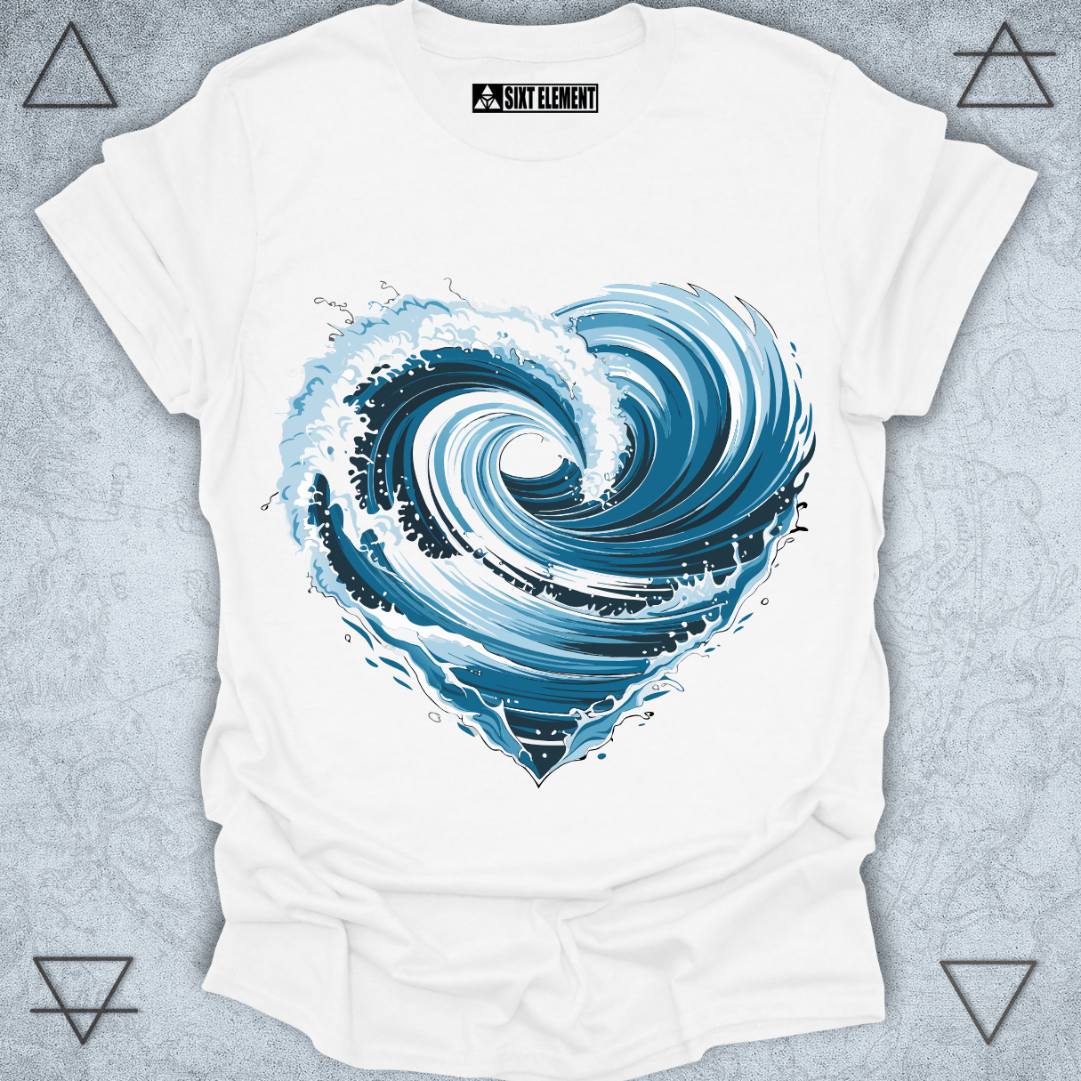 Heart Wave Premium Quality T-Shirt – Ocean Energy Meets Love-Inspired Design