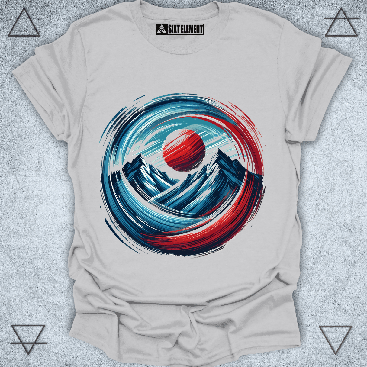 Painted Peaks – Abstract Mountain Energy Premium Quality T-Shirt