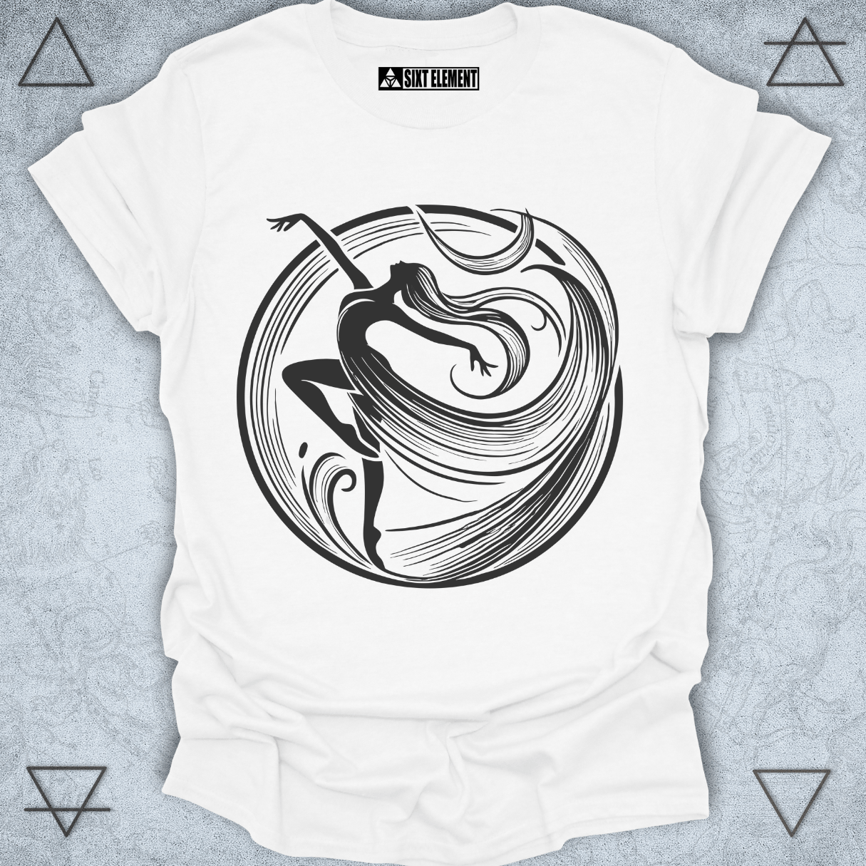 Wind Dance Premium Quality T-Shirt – Flowing Movement Abstract Design