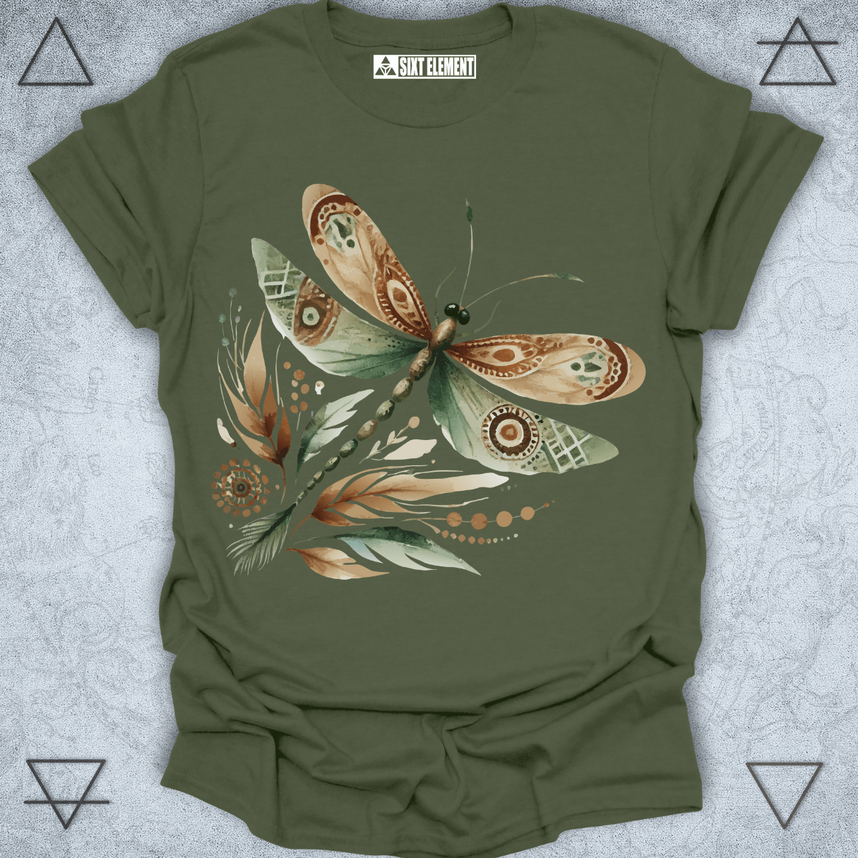 Flight of the Dragonfly – Boho Botanical Insect Art Premium Quality T-Shirt