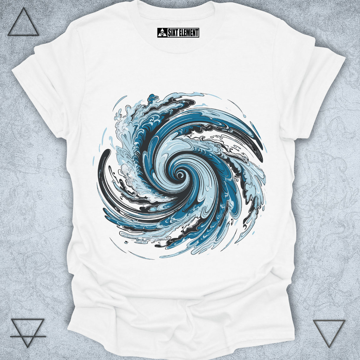 Ocean Spiral – Abstract Storm Wave Art Premium Quality T-Shirt