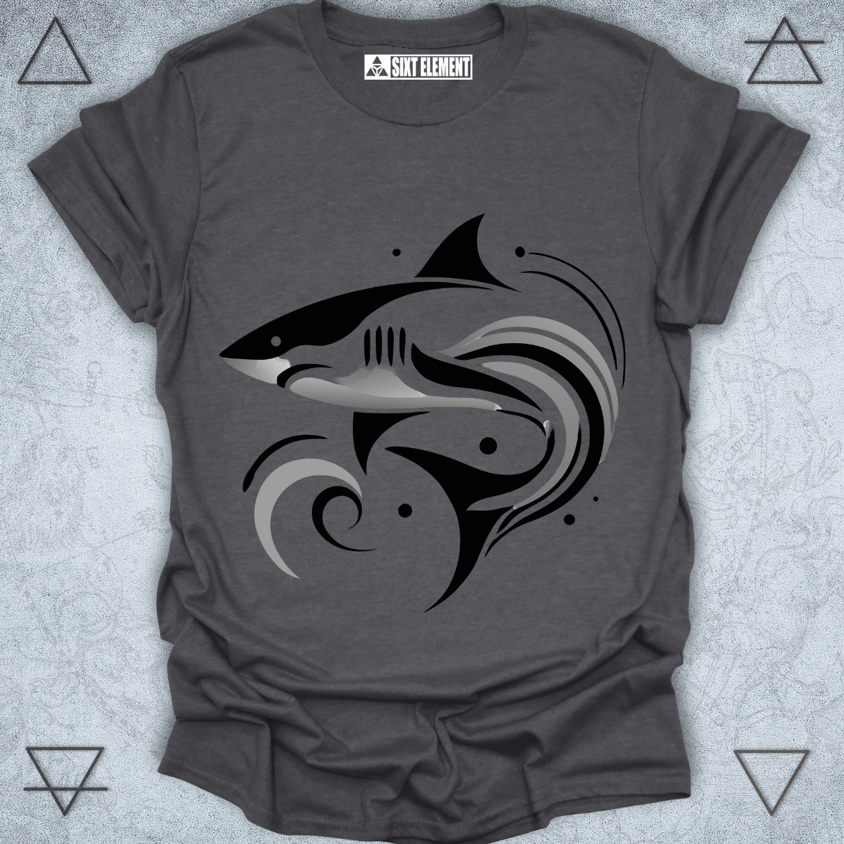 Tribal Shark Flow Premium Quality T-Shirt – Ocean Power Minimalist Design