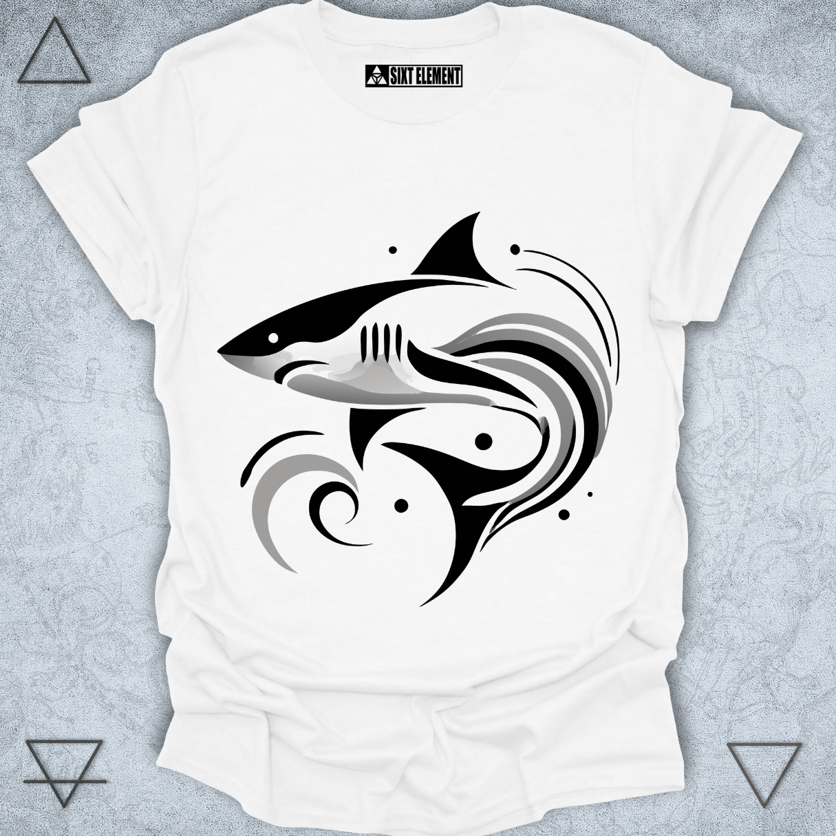 Tribal Shark Flow Premium Quality T-Shirt – Ocean Power Minimalist Design
