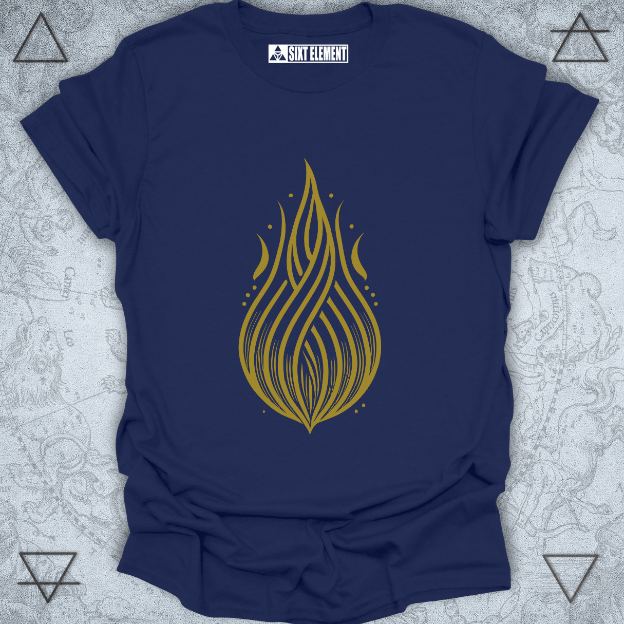 Eternal Flame minimalist boho premium t-shirt design featuring symbolic flame for fire element energy