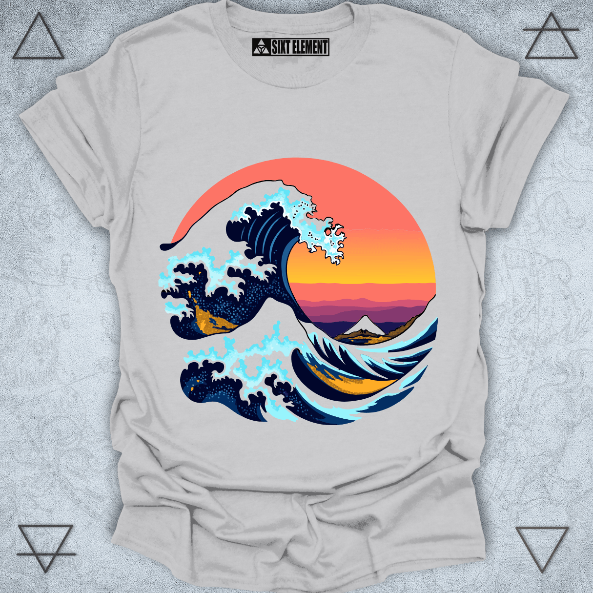 Sunset Wave Premium T-Shirt – Ocean Power & Tranquility Design