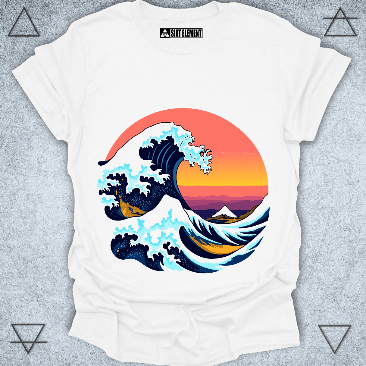 Sunset Wave Premium T-Shirt – Ocean Power & Tranquility Design