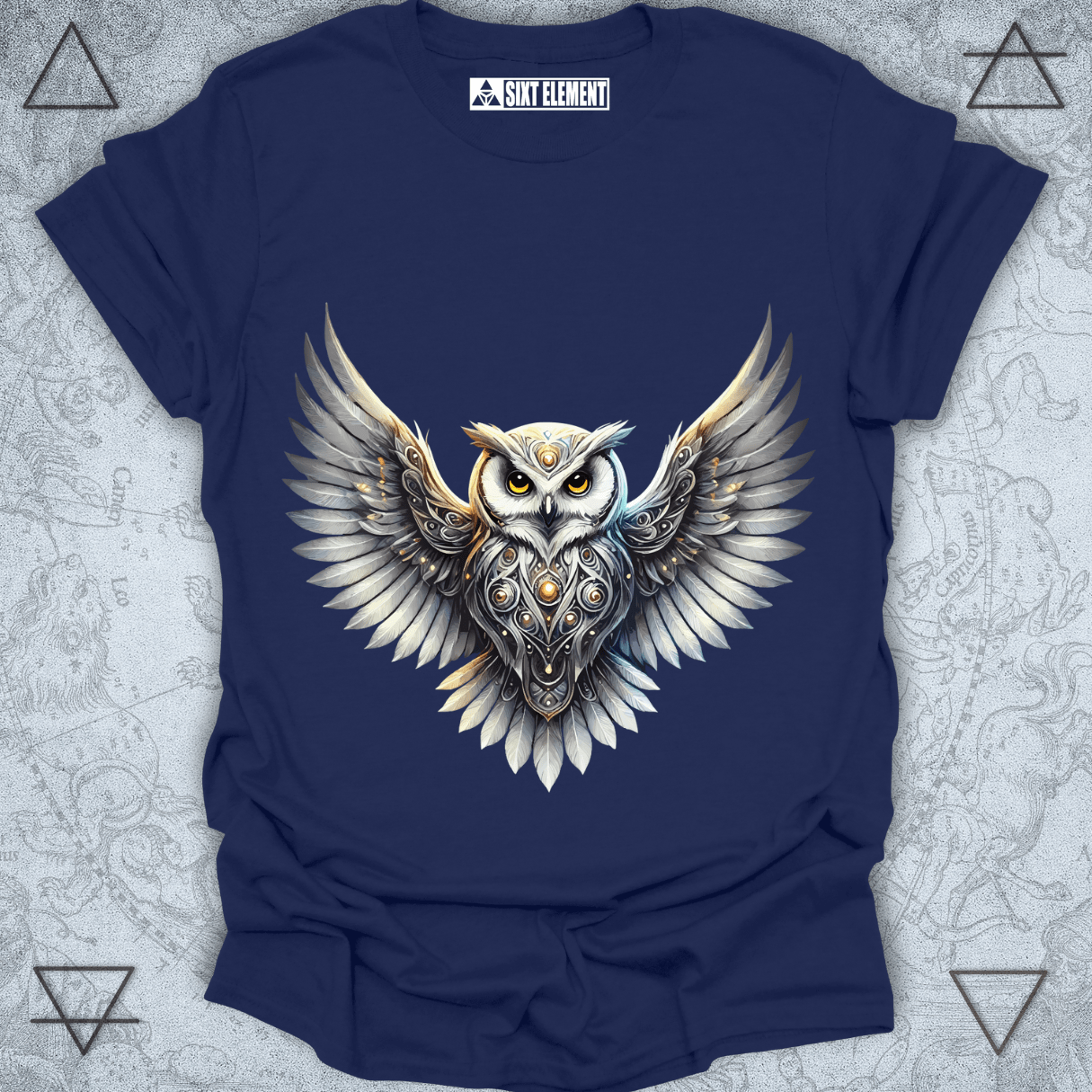 Ethereal Owl Premium Quality T-Shirt – Mystical Wisdom and Celestial Glow Design