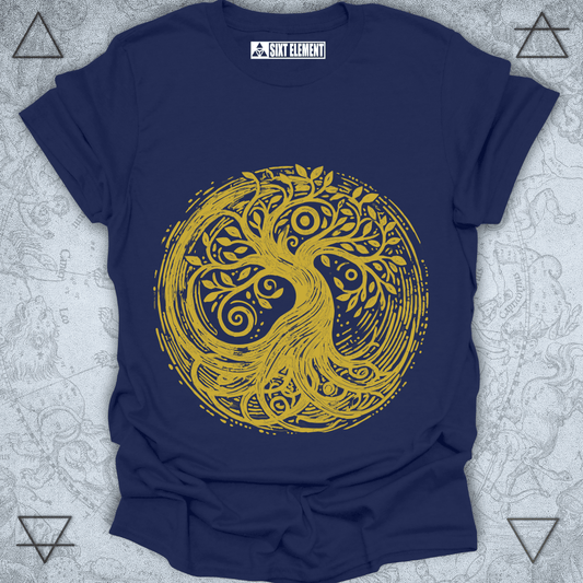 Tree of Life sacred geometry nature design on premium quality t-shirt – spiritual earthy apparel.