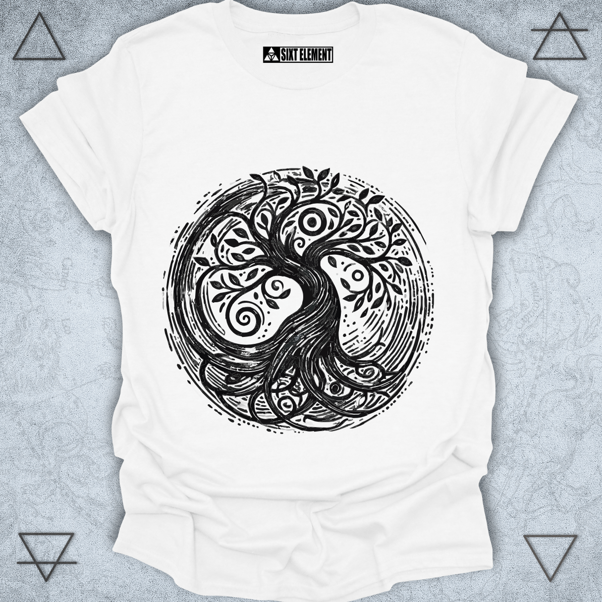 Tree of Life sacred geometry nature design on premium quality t-shirt – spiritual earthy apparel.