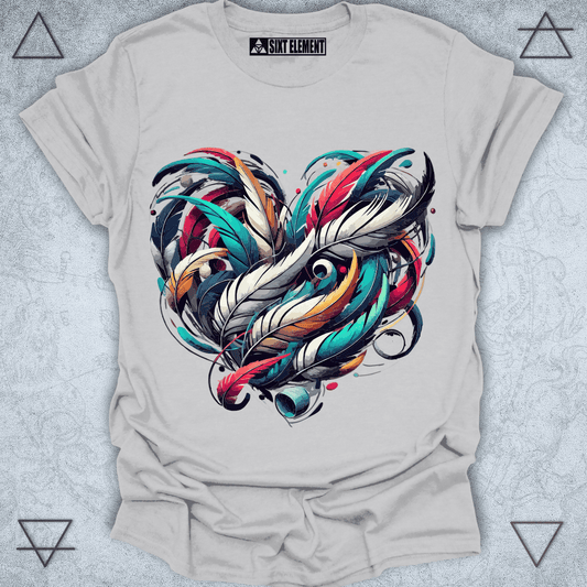 Feathered Heart Premium Quality T-Shirt – Artistic Freedom & Love Design