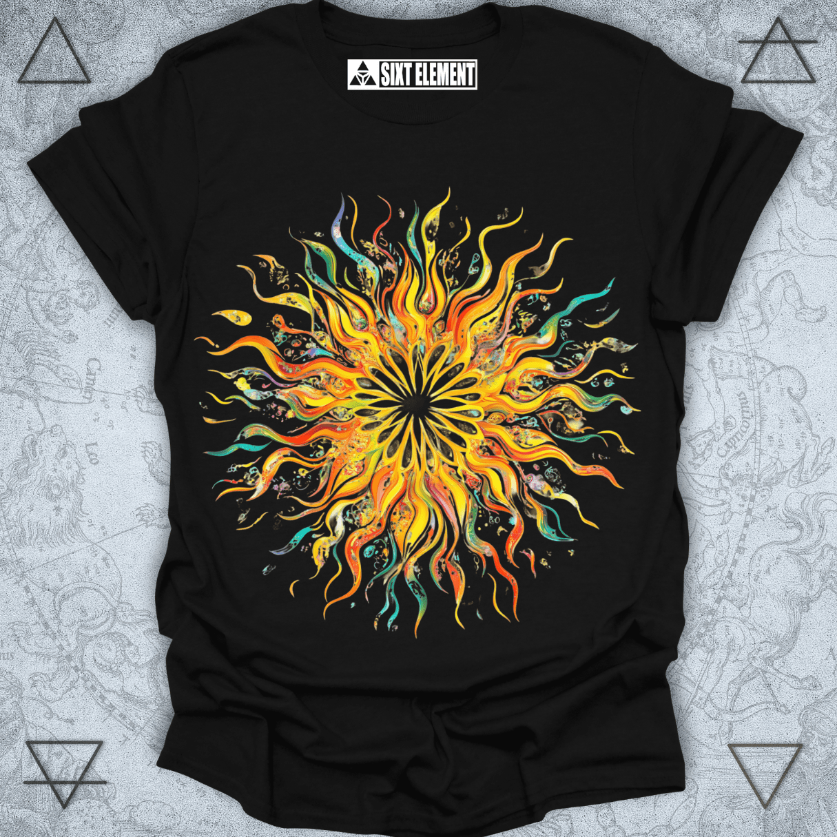 Radiant Sunburst Premium Quality T-Shirt – Abstract Sunshine & Joyful Energy Design