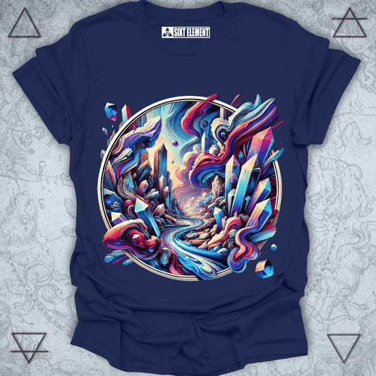 Crystal Earth Premium Quality T-Shirt  – Surreal Landscape of Energy and Wonder