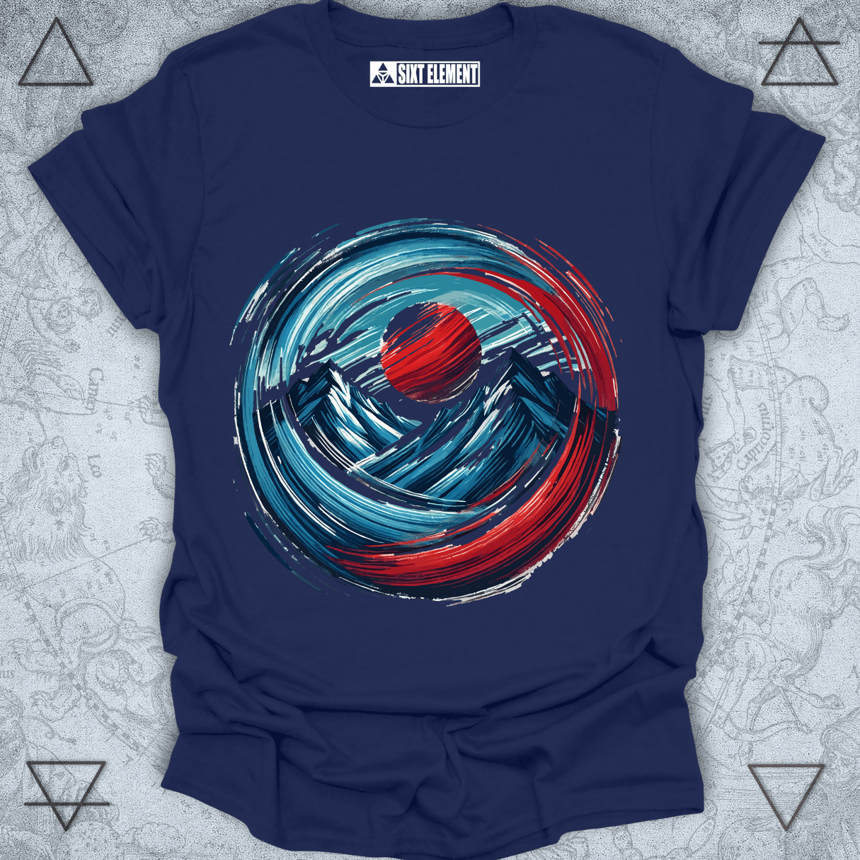 Painted Peaks – Abstract Mountain Energy Premium Quality T-Shirt