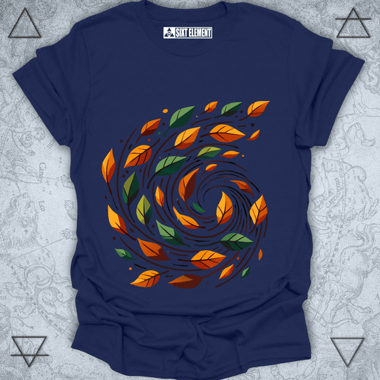 Whirlwind of Change – Autumn Leaves Spiral  Premium Quality T-Shirt