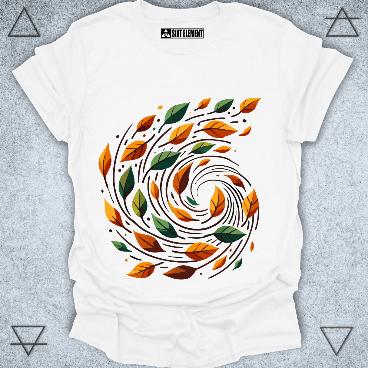 Whirlwind of Change – Autumn Leaves Spiral  Premium Quality T-Shirt