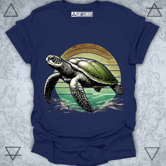 Ocean Drift – Retro Sea Turtle Premium Quality T-Shirt