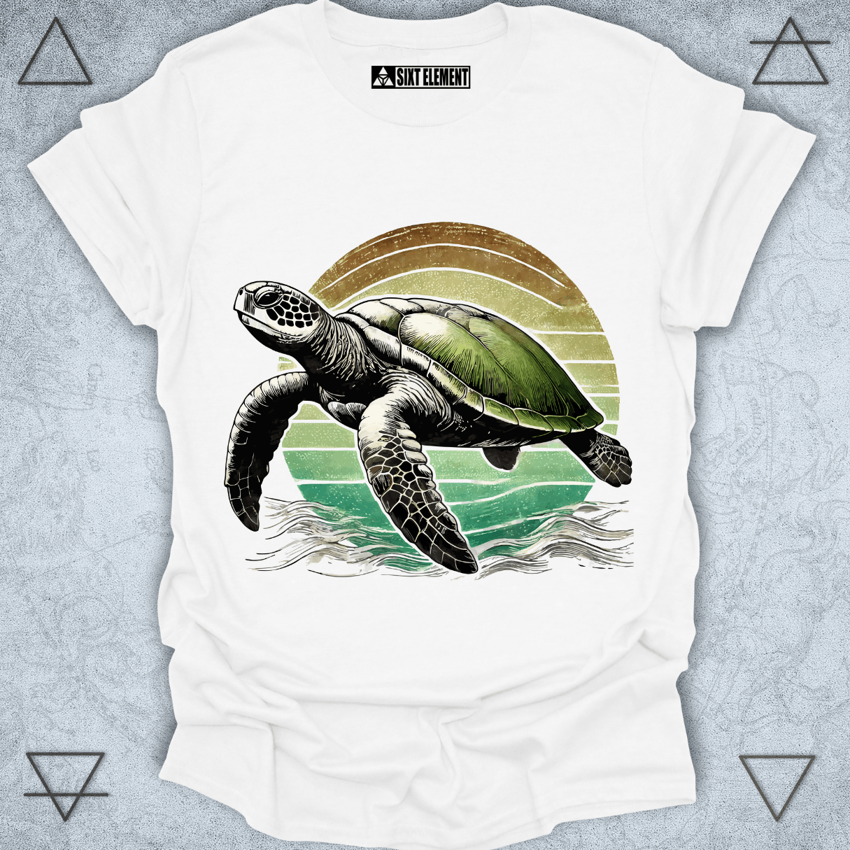 Ocean Drift – Retro Sea Turtle Premium Quality T-Shirt