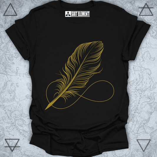 Infinity Feather Flow – Minimalist Symbol of Freedom and Eternity Premium Quality T-Shirt