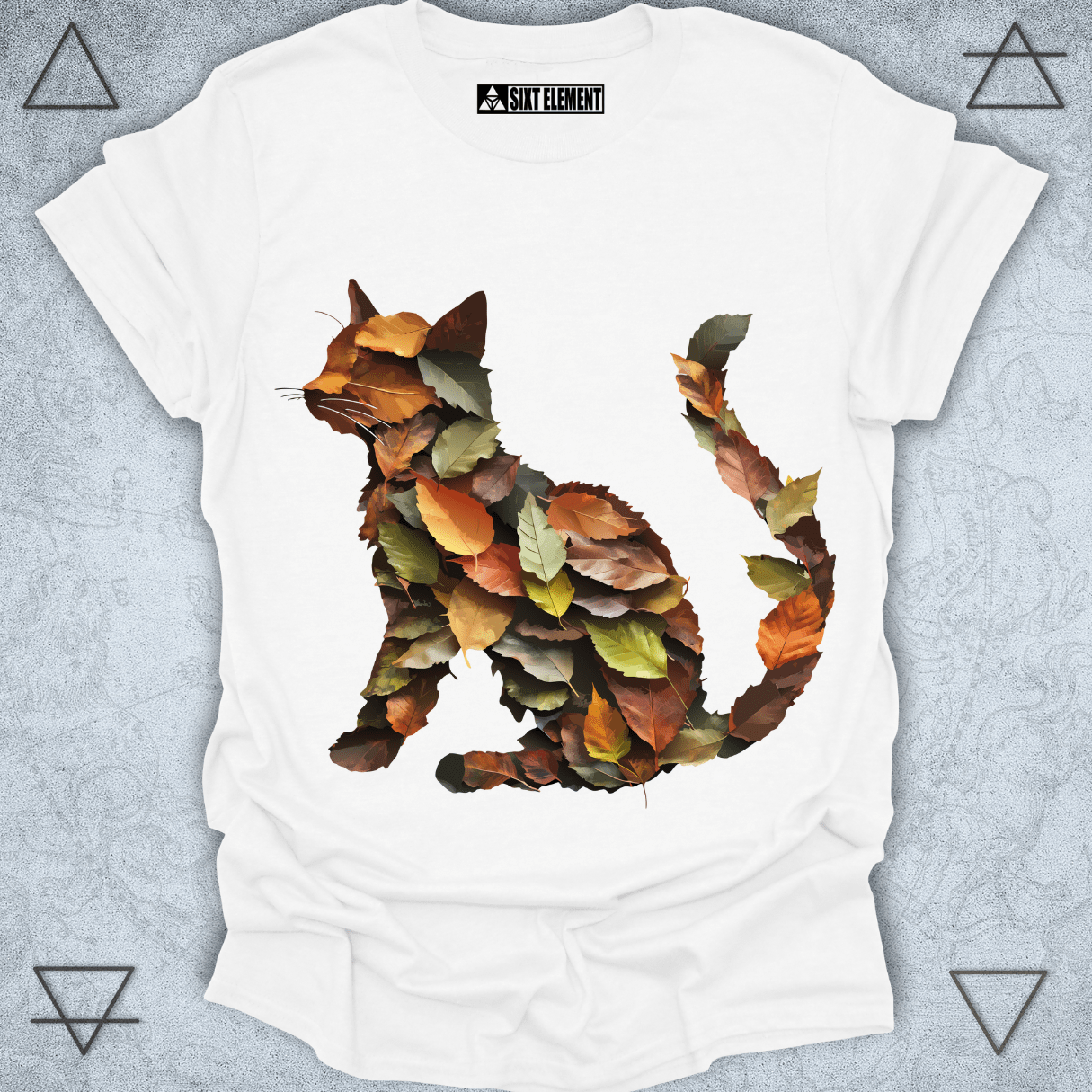 Forest Whiskers – Leaf Cat Silhouette Premium Quality T-Shirt