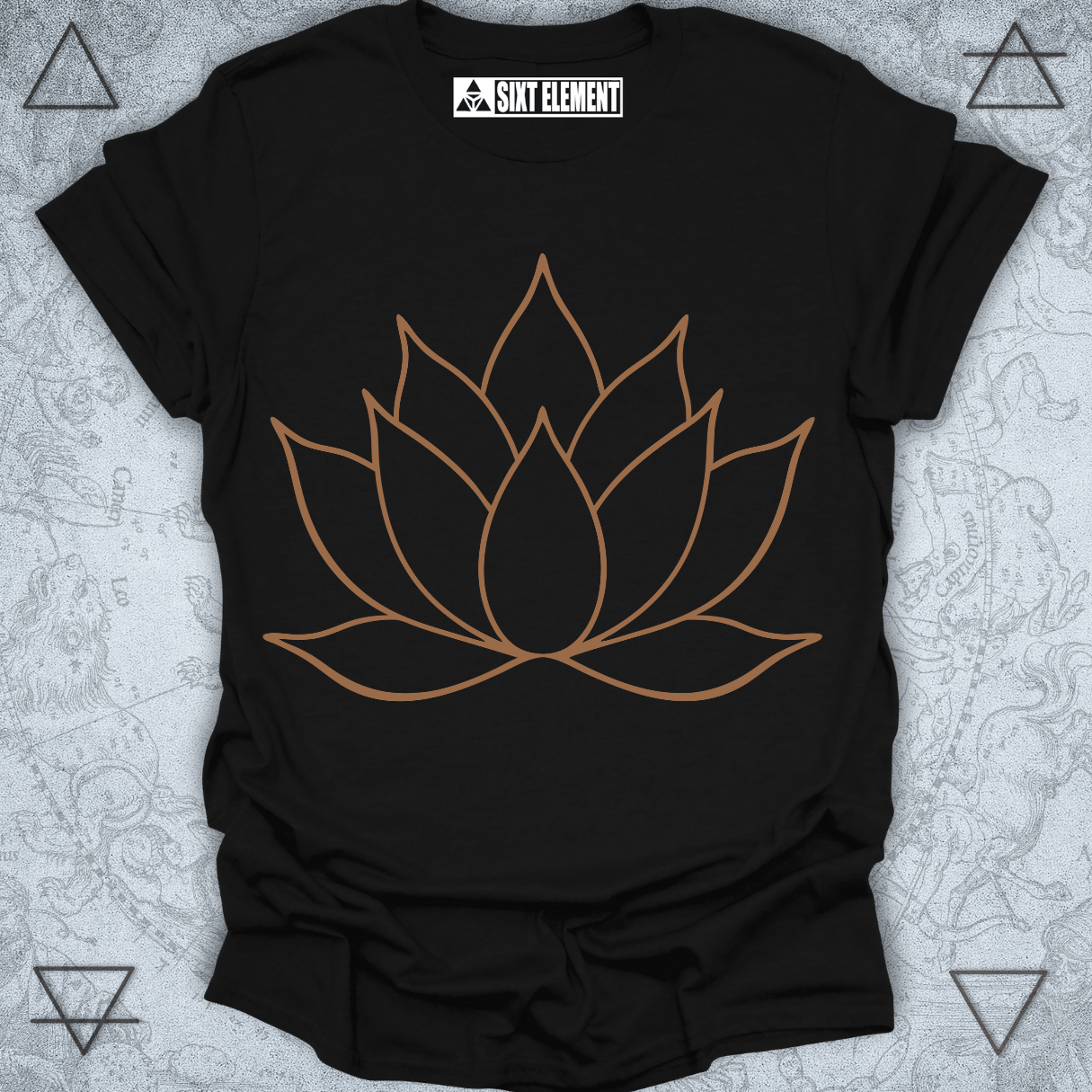 Sacred Lotus Line Art Premium Quality T-Shirt – Minimal Zen Symbol of Peace