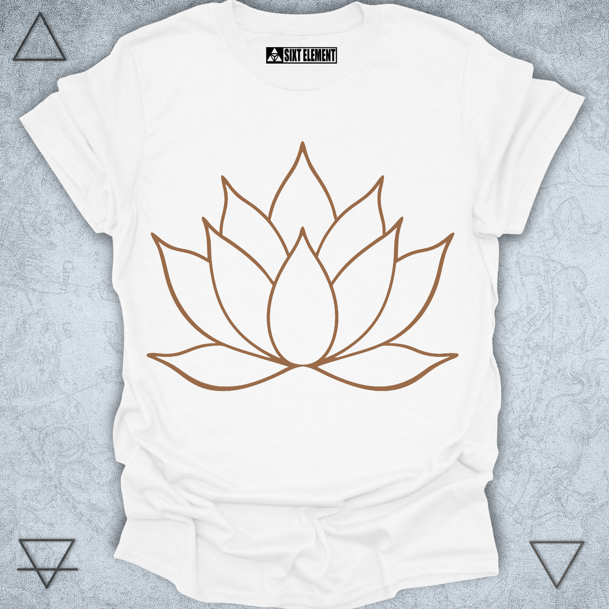 Sacred Lotus Line Art Premium Quality T-Shirt – Minimal Zen Symbol of Peace