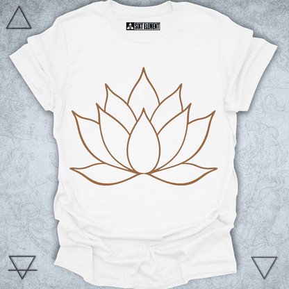 Sacred Lotus Line Art Premium Quality T-Shirt – Minimal Zen Symbol of Peace