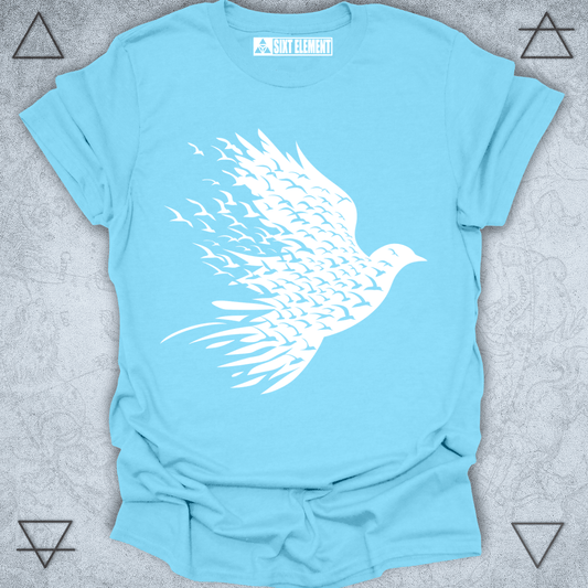 Flock of Birds Silhouette – Freedom in Flight Nature-Inspired Premium Quality T-Shirt Design
