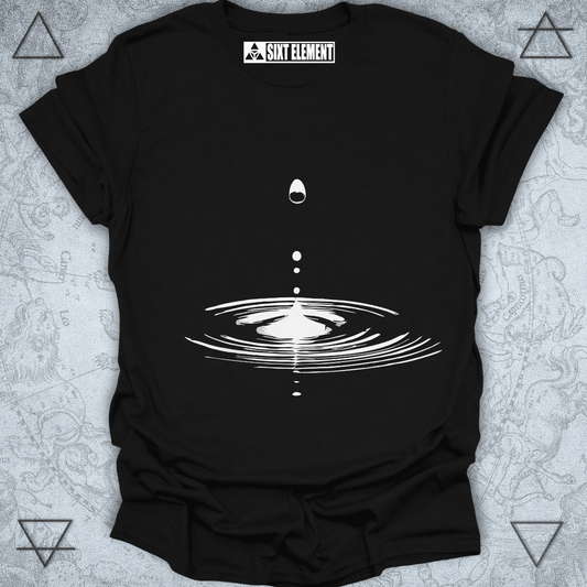 Raindrop ripple boho t-shirt design representing water element and peaceful energy