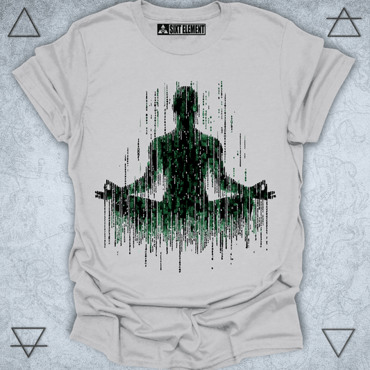 Binary Meditation Premium Quality T-Shirt – Digital Mindfulness Design