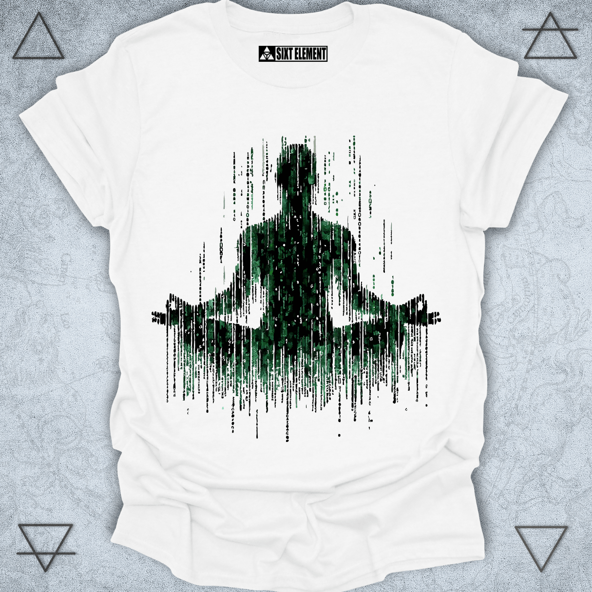 Binary Meditation Premium Quality T-Shirt – Digital Mindfulness Design