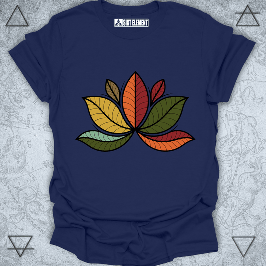 Autumn Lotus Harmony – Botanical Mandala Premium Quality T-Shirt
