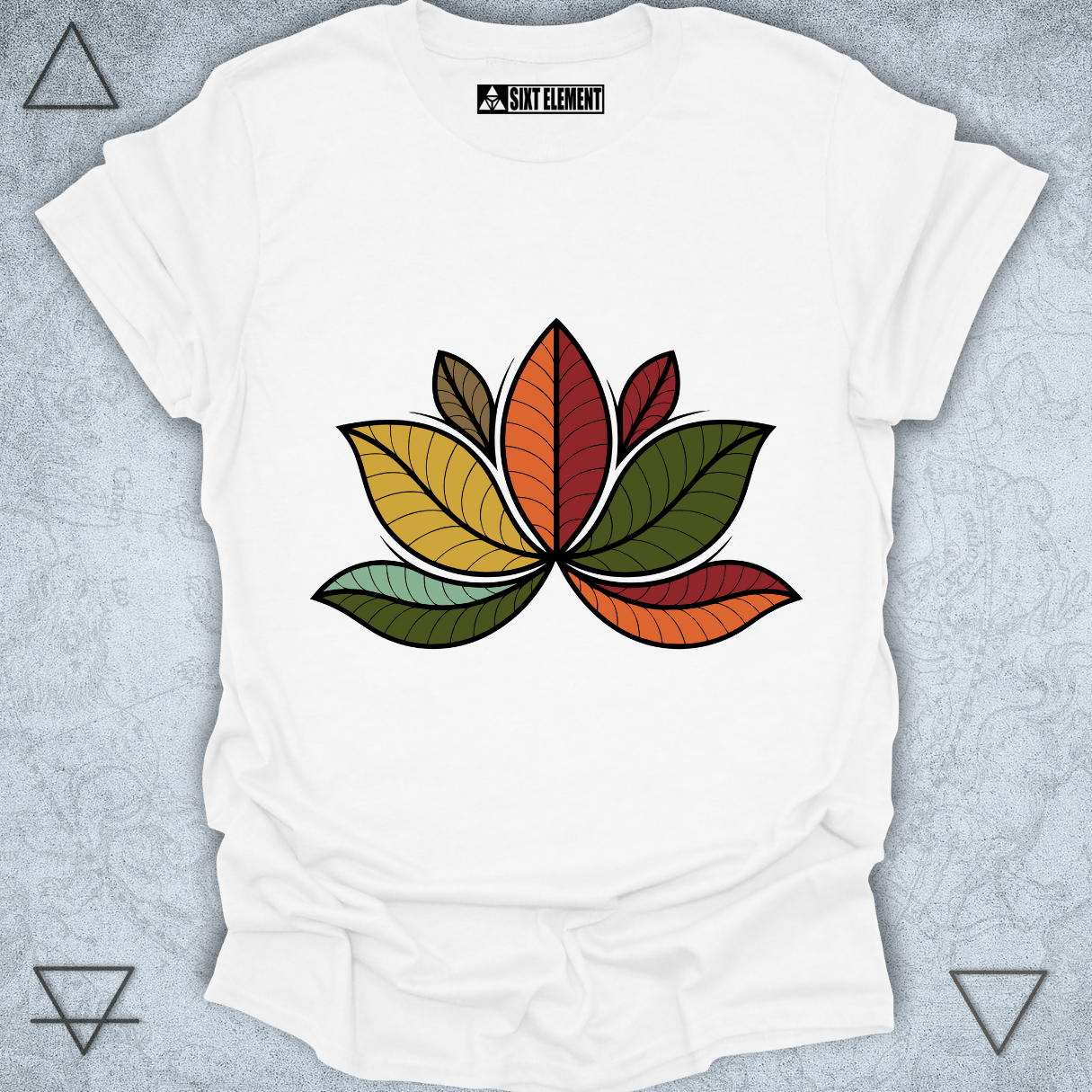 Autumn Lotus Harmony – Botanical Mandala Premium Quality T-Shirt