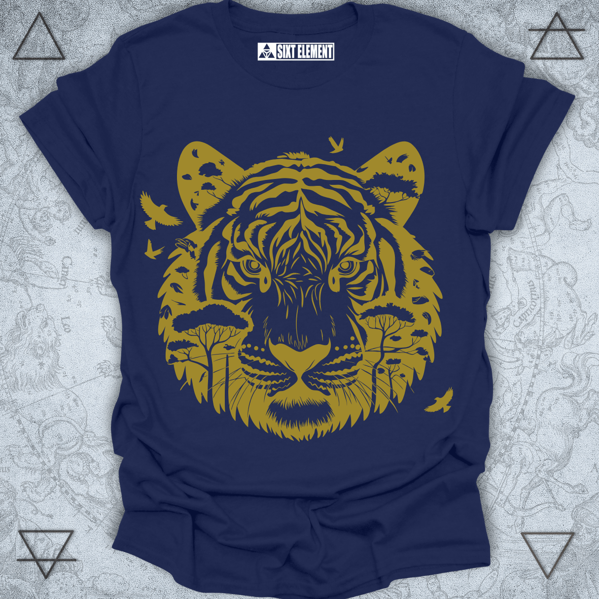 Face the Jungle Premium T-Shirt – Tiger & Nature Fusion Design