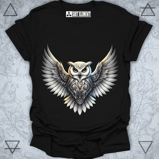 Ethereal Owl Premium Quality T-Shirt – Mystical Wisdom and Celestial Glow Design